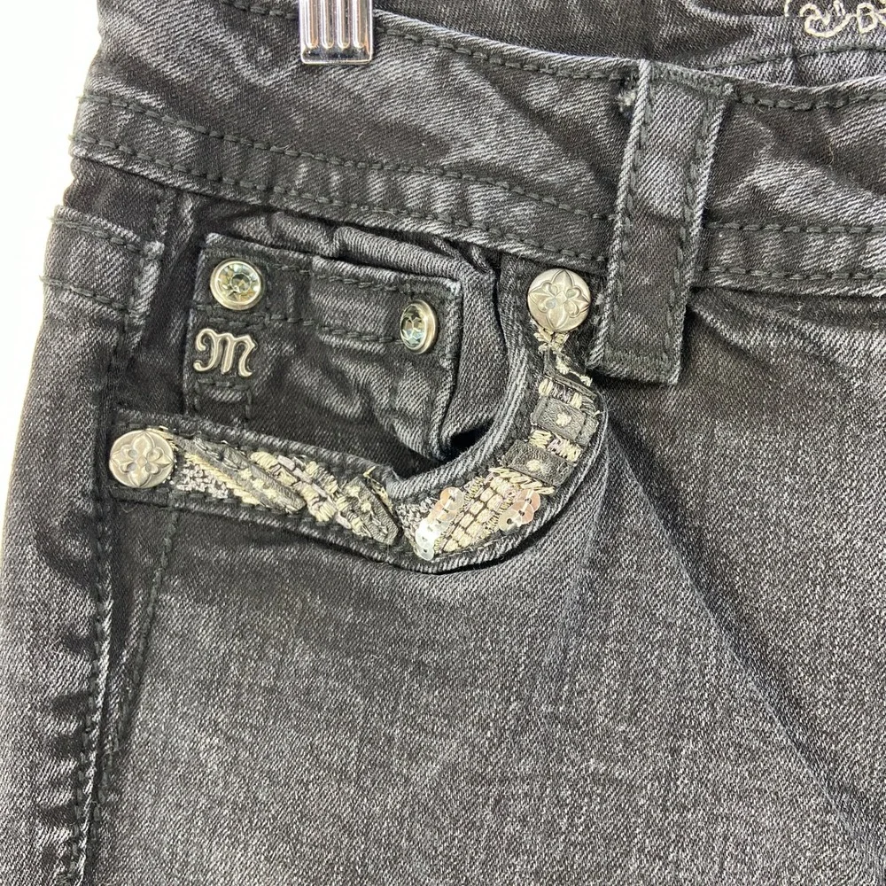 Miss Me‎ Signature Skinny Black Denim Jeans Embellished Womens 29